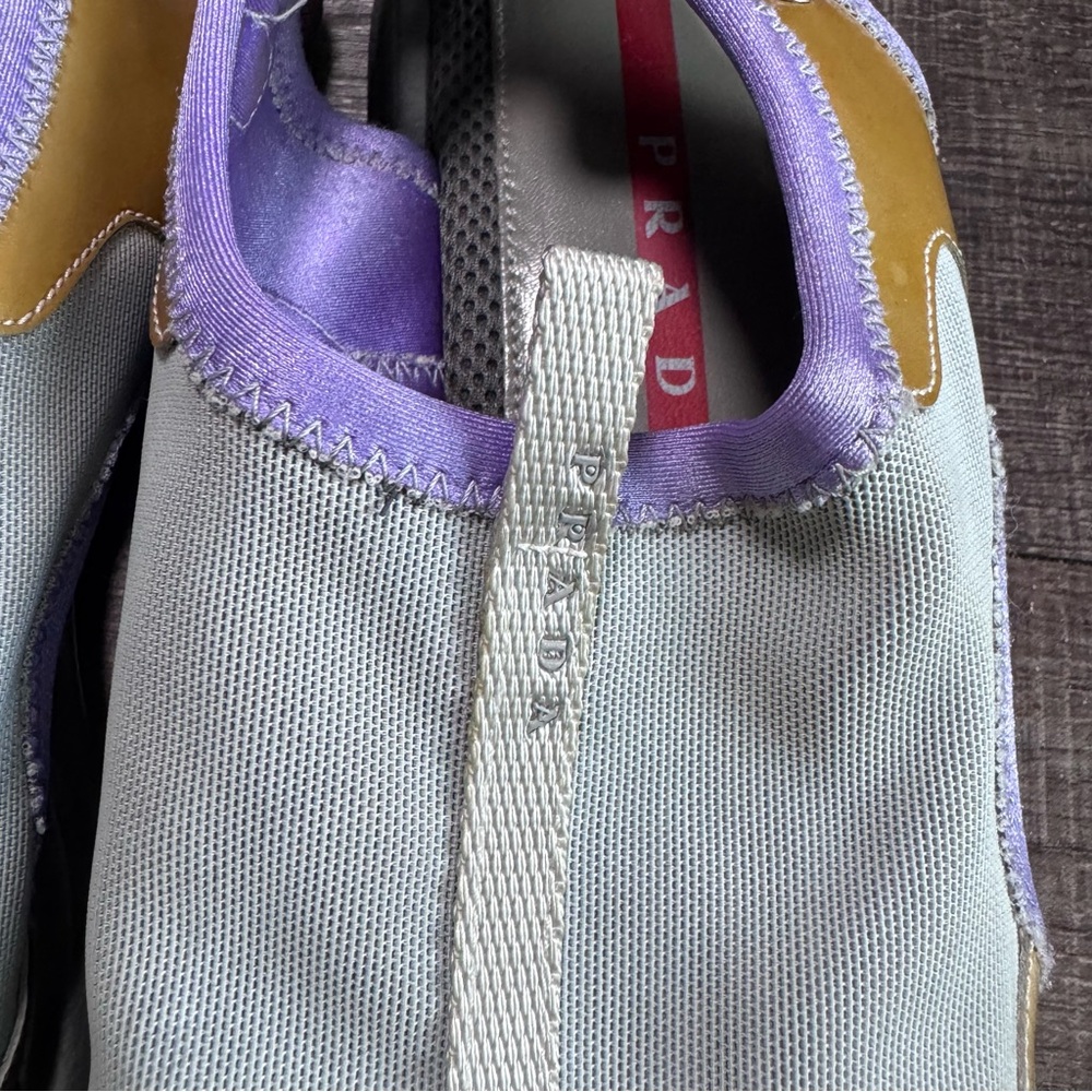 Prada Gray and Yellow Open-Toe Sandals - Picture 9 of 10